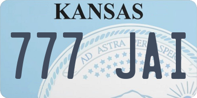 KS license plate 777JAI