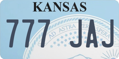 KS license plate 777JAJ