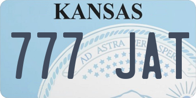 KS license plate 777JAT