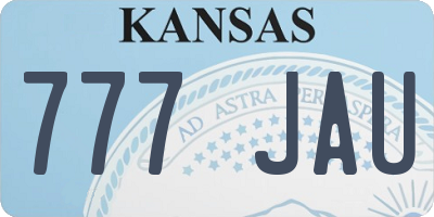 KS license plate 777JAU