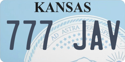 KS license plate 777JAV