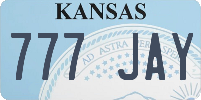 KS license plate 777JAY