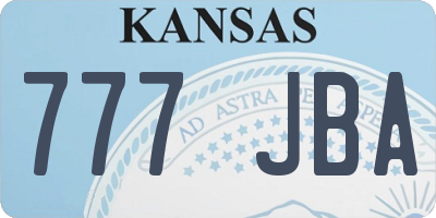 KS license plate 777JBA