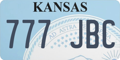 KS license plate 777JBC