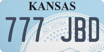 KS license plate 777JBD