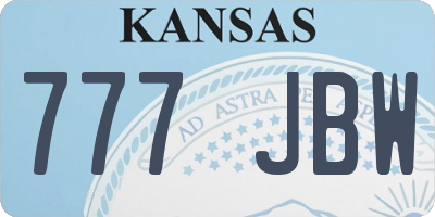 KS license plate 777JBW