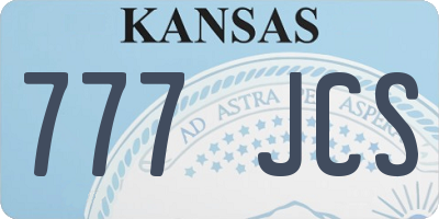 KS license plate 777JCS