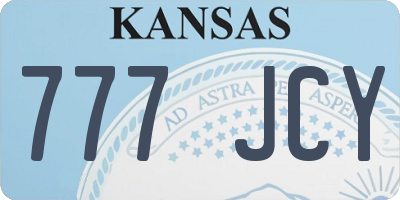 KS license plate 777JCY