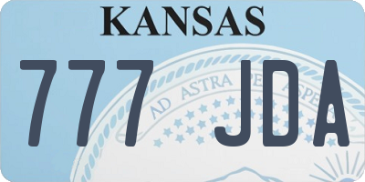 KS license plate 777JDA