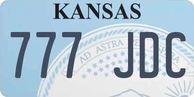 KS license plate 777JDC