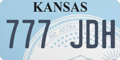 KS license plate 777JDH