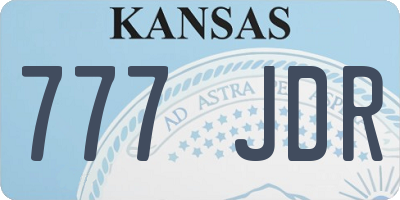 KS license plate 777JDR