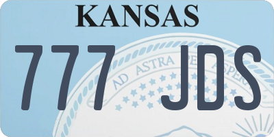 KS license plate 777JDS