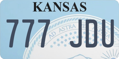 KS license plate 777JDU