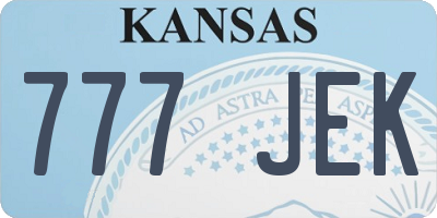 KS license plate 777JEK