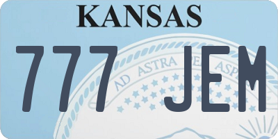 KS license plate 777JEM
