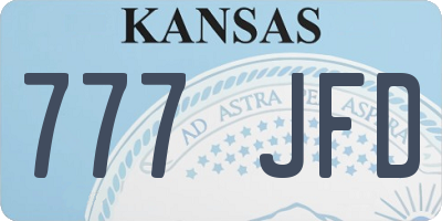 KS license plate 777JFD