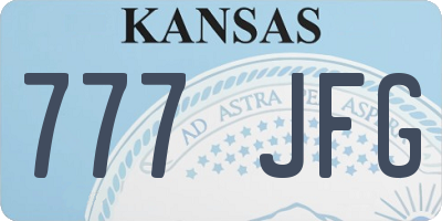 KS license plate 777JFG