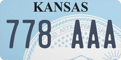 KS license plate 778AAA