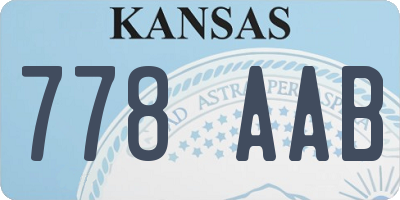 KS license plate 778AAB