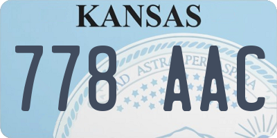 KS license plate 778AAC