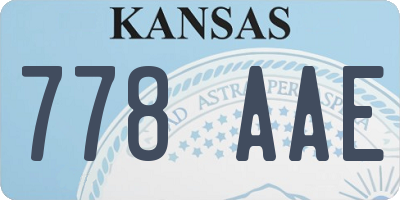 KS license plate 778AAE