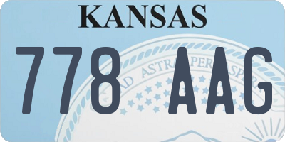 KS license plate 778AAG