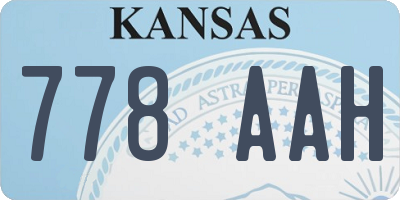 KS license plate 778AAH