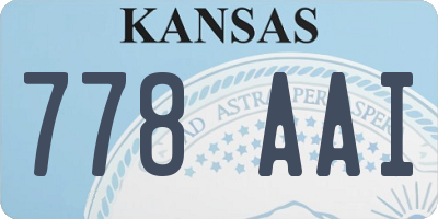 KS license plate 778AAI