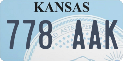 KS license plate 778AAK
