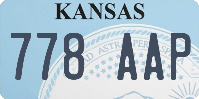 KS license plate 778AAP