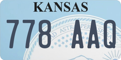 KS license plate 778AAQ