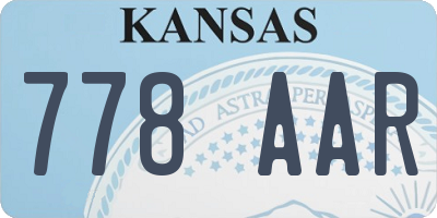 KS license plate 778AAR