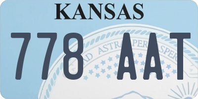 KS license plate 778AAT