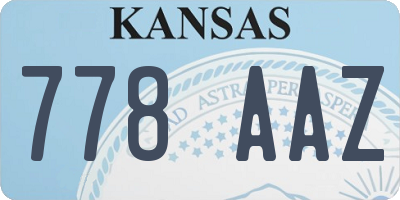 KS license plate 778AAZ