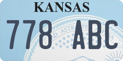 KS license plate 778ABC