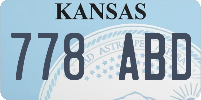 KS license plate 778ABD