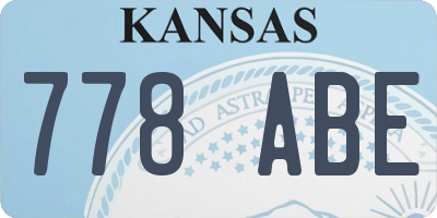 KS license plate 778ABE
