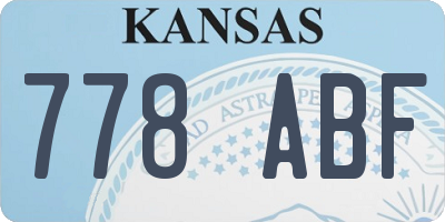 KS license plate 778ABF