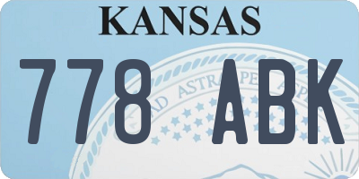 KS license plate 778ABK