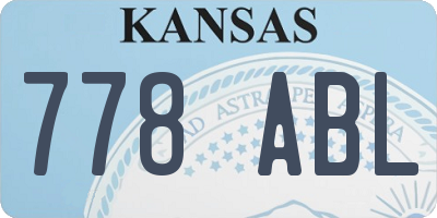 KS license plate 778ABL