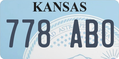 KS license plate 778ABO