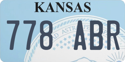 KS license plate 778ABR