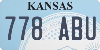 KS license plate 778ABU