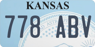 KS license plate 778ABV