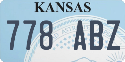 KS license plate 778ABZ