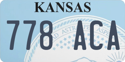 KS license plate 778ACA