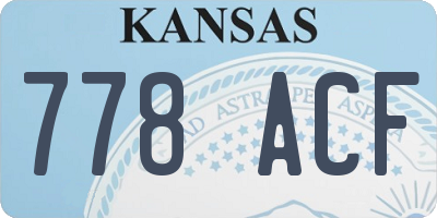 KS license plate 778ACF