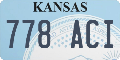KS license plate 778ACI