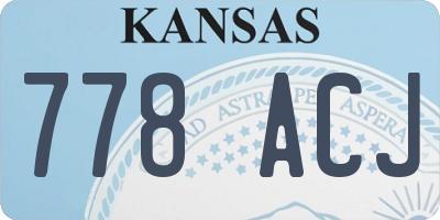 KS license plate 778ACJ